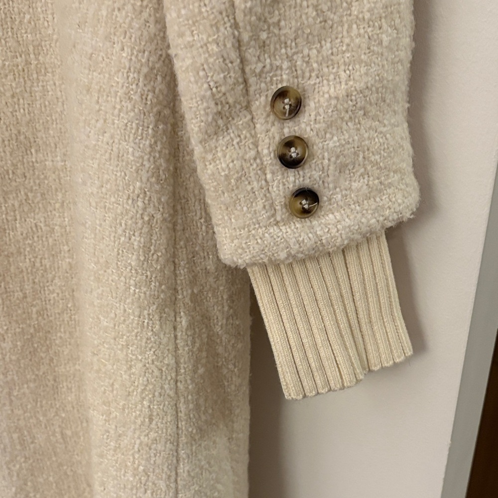 Favorite Daughter Beige Boucle Trench Coat - Picture 5 of 6